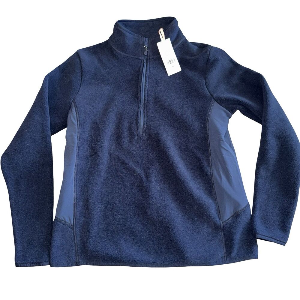 Vineyard Vines Blank Fleece Harbor Pullover XSmall‎ NWT Navy Blue Quarter Zip